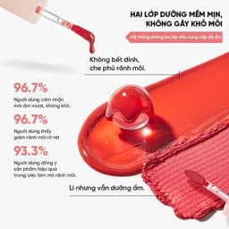 Thumbnail Son Bóng Mờ JUDYDOLL Che Phủ Rãnh Môi Không Lem Dưỡng Ẩm Lâu Trôi Màu Sắc Tự Nhiên Dễ Sử Dụng 3