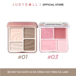 Thumbnail Bảng Tạo Khối Bắt Sáng 4 Ô JUDYDOLL & Bảng Má Hồng 4 Ô JUDYDOLL Mỏng Nhẹ Lên Màu Tự Nhiên Mịn Da 1