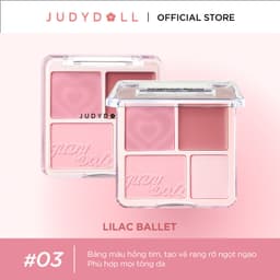 Thumbnail Bảng Tạo Khối Bắt Sáng 4 Ô JUDYDOLL & Bảng Má Hồng 4 Ô JUDYDOLL Mỏng Nhẹ Lên Màu Tự Nhiên Mịn Da 2