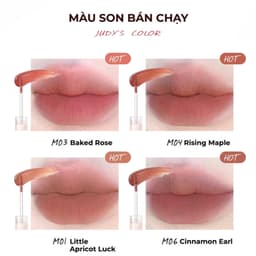 Thumbnail Son Kem Lì JUDYDOLL 2.4g Bền Màu, Nhẹ Môi, Chất Son Mịn Lì Cho Hiệu Ứng Mờ Vân Môi Thời Trang 2