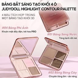 Thumbnail Bảng Phấn Bắt Sáng Tạo Khối JUDYDOLL 9g Lâu Trôi Lên Màu Chuẩn Tự Nhiên Mịn Màng Hiệu Ứng 3D Bắt Sáng Màu Bóng 4 Trong 1 2