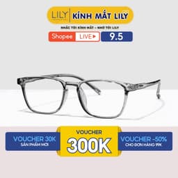 Thumbnail Gọng kính cận vuông nam nữ Lilyeyewear chất liệu nhựa dẻo phụ kiện thời trang 22313 1