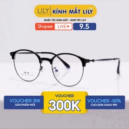 Thumbnail Gọng kính cận nam nữ LILYEYEWEAR mắt kính tròn gọng kính kim loại màu sắc thời trang 272336 1