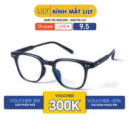 Thumbnail Kính cận nam Lily Eyewear chất liệu nhựa cứng cáp mắt vuông giả cận thời trang LUTTO 636 1