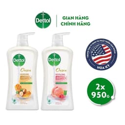 Thumbnail Combo 2 Chai Sũa Tắm Dettol Onzen Mật Ong Kháng Khuẩn Dưỡng Thể và Dưỡng Da Đào & Phúc Bồn Tử (950G/Chai) 1
