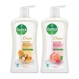 Thumbnail Combo 2 Chai Sũa Tắm Dettol Onzen Mật Ong Kháng Khuẩn Dưỡng Thể và Dưỡng Da Đào & Phúc Bồn Tử (950G/Chai) 2
