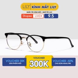 Thumbnail Gọng kính nam nữ Lilyeyewear kim loại càng nhựa, mắt tròn, nhiều màu 622314 1