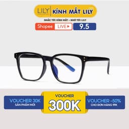Thumbnail Kính cận nam nữ Lilyeyewear mắt kính vuông to chắn bụi đi đường chống ánh sáng xanh 616 1