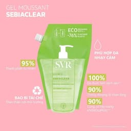 Thumbnail Gel rửa mặt không có xà phòng, làm sạch và loại bỏ tế bào da chết SVR SEBIACLEAR GEL MOUSSANT dạng túi 400ml 3