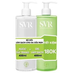 Thumbnail Combo Tẩy trang SVR Sebiaclear Eau Micellaire 400ml và Rửa mặt SVR Sebiaclear Gel Moussant 400ml giúp làm sạch cho dadầu 1