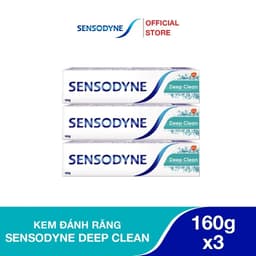 Thumbnail Bộ 3 Kem đánh răng SENSODYNE Deep Clean 160g giúp giảm ê buốt hiệu quả, sạch sâu cho hơi thở thơm mát 1