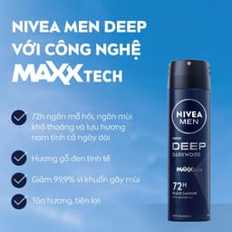 Thumbnail Bộ 2 Xịt Ngăn Mùi NIVEA MEN Deep Than Đen Hương Gỗ Đen (150 ml) - 80027 2
