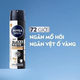 Thumbnail Xịt Ngăn Mùi NIVEA MEN Black&White Ngăn Vệt Ố Vàng Vượt Trội | Hương Mạnh Mẽ (150 ml) - 85388 2