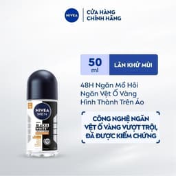 Thumbnail Lăn Ngăn Mùi NIVEA MEN Black&White Ngăn Vệt Ố Vàng Vượt Trội | Hương Mạnh Mẽ (50 ml) - 85392 1