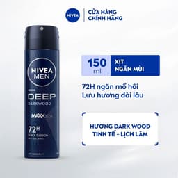Thumbnail Xịt Ngăn Mùi NIVEA MEN Deep Than Đen Hương Gỗ Đen (150 ml) - 80027 1