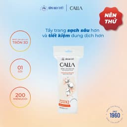 Thumbnail Bông tẩy trang làm sạch da Bông Bạch Tuyết Calla tròn 3D 120 miếng/gói 2