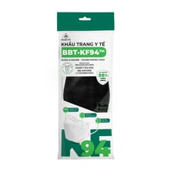 Thumbnail Combo 10 Hộp Khẩu trang Bông Bạch Tuyết KF94 4 lớp - Đen (10 cái/gói) 3