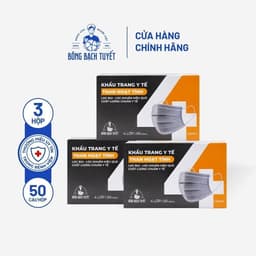Thumbnail Combo 3 Hộp Khẩu trang Bông Bạch Tuyết than hoạt tính (50 cái/hộp) 1