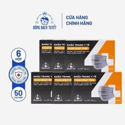 Thumbnail Combo 6 Hộp Khẩu trang Bông Bạch Tuyết than hoạt tính (50 cái/hộp) 2