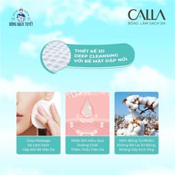 Thumbnail Combo 3 Hộp Bông tẩy trang làm sạch da Bông Bạch Tuyết Calla Sạch Sâu (80 miếng/hộp) 4