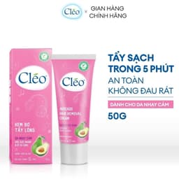Thumbnail Combo Kem Tẩy Lông Cho Da Nhạy Cảm Cleo Avocado Hair Removal Cream Sensitive Skin 50g và gel dưỡng sau tẩy lông 20g 1