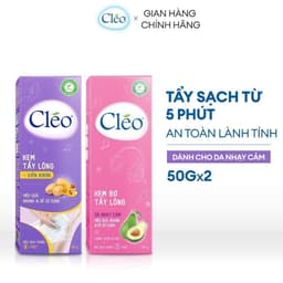 Thumbnail Bộ kem tẩy lông Cleo 50g cho viền bikini và kem tẩy lông nách Cleo 50g cho da nhạy cảm 1
