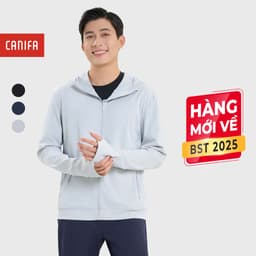 Thumbnail Áo chống nắng nam 2025 CANIFA dài tay có mũ kéo khóa chất vải mát lạnh 8OT25S001 1