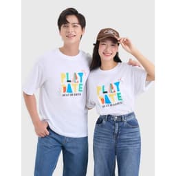 Thumbnail Áo phông unisex người lớn CANIFA cổ tròn cộc tay có hình in 5TS25S007 2