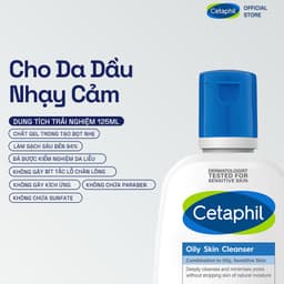 Thumbnail [MỚI] Sữa rửa mặt dịu lành cho da dầu nhạy cảm CETAPHIL OILY SKIN CLEANSER 125ML 1