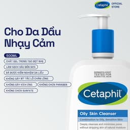 Thumbnail Sữa rửa mặt dịu lành cho da dầu nhạy cảm CETAPHIL OILY SKIN CLEANSER 500ML 1