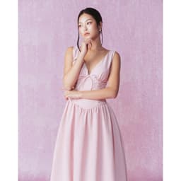 Thumbnail RECHIC Đầm dài Kyomi cổ V sát nách dáng xòe chiết eo sang trọng 2