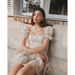 Thumbnail RECHIC Đầm ngắn Eulalia dáng tay chun bồng chiết eo dáng xòe nhẹ tiểu thư nhẹ nhàng 4