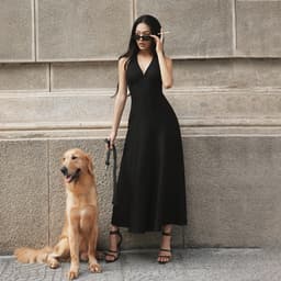 Thumbnail RECHIC Đầm dài Carla cổ yếm V chiết eo dáng xòe hở lưng sang trọng 1