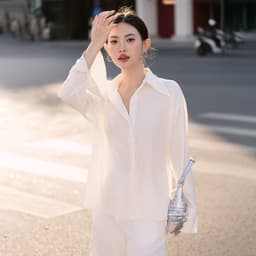Thumbnail RECHIC Áo kiểu sơ mi Zeny tay dài cơ bản sang trọng 3