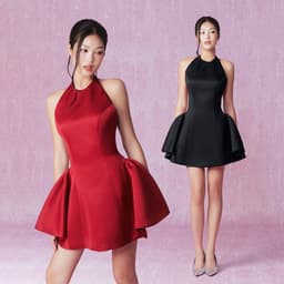 Thumbnail RECHIC Đầm ngắn Larissa cổ yếm hở lưng tà xòe sang trọng cá tính 1