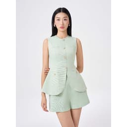Thumbnail RECHIC Quần short nữ Carmy ống rộng lưng cao dáng A có túi trơn trẻ trung thanh lịch 2