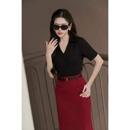 Thumbnail Chân Váy Dáng Suông Dài Bổ Mánh Xẻ Sau LAMER O62M25Q002 3