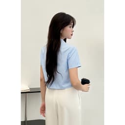 Thumbnail Áo Sơ Mi Nữ Croptop Tay Ngắn Cổ Sen, Áo Kiểu Nữ Trẻ Trung VIEN TRAN O61H24H028 2