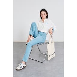 Thumbnail Áo Sơ Mi Nữ Dáng Suông Phối Denim VIEN TRAN V61H25Q009 3