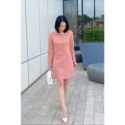 Thumbnail Áo vest nữ LAMER dáng ngắn cổ tròn cài cúc phối Chân váy dáng A chiết ly O65B24Q003, O62R24Q005 3