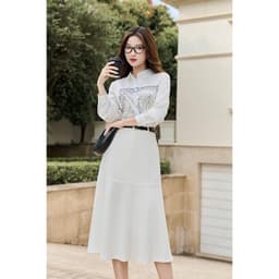 Thumbnail Áo Sơ Mi Lụa LAMER Dáng Suông Dài Tay In Họa Tiết L61H24Q018 4
