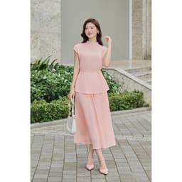 Thumbnail Áo kiểu nữ LAMER dáng rộng vai chờm phối Chân váy dáng xòe chun eo V61B25H007, V62L25H001 3