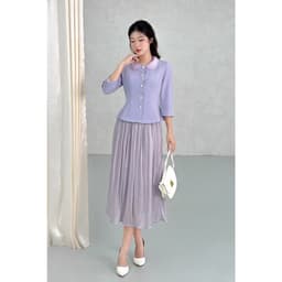 Thumbnail Áo vest cổ sen phối, khuy trai LAMER O65B24Q008 2