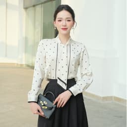Thumbnail Áo Sơ Mi Lụa Dáng Suông Áo Sơ Mi Công Sở Nữ Phối Nơ Thanh Lịch LAMER L61H25Q007 1