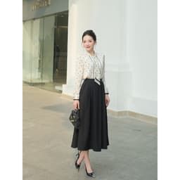 Thumbnail Áo Sơ Mi Lụa Dáng Suông Áo Sơ Mi Công Sở Nữ Phối Nơ Thanh Lịch LAMER L61H25Q007 3