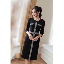 Thumbnail Đầm nữ dáng nẹp đính khuy LAMER L63F23Q027 3