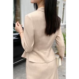 Thumbnail Áo Kiểu Nữ Công Sở Dáng Peplum Tay Lỡ Cổ Bẻ LAMER O61H24Q007 4