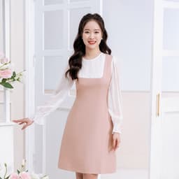 Thumbnail Đầm Dáng A VIEN TRAN Tay Bồng Phối Voan V63R23Q004 1