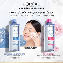 Thumbnail Bộ 3 nước tẩy trang đa năng 3-in-1 L'Oreal Paris Micellar tươi mát cho da dầu, hỗn hợp 400ml x 3 4