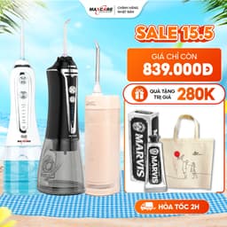 Thumbnail Máy tăm nước cầm tay Maxcare gồm 5 mẫu máy tăm nước gấp gọn & tăm nước mini 200ml,300ml Nhật Bản 1